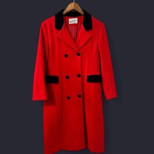 Rothschild Red Trench Coat with Black Details